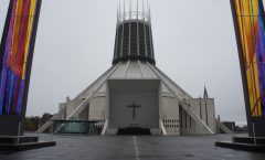 Large tent of Liverpool tourist Metropolitan Cathedral - Paddy -